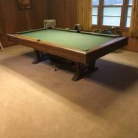 8' Natural Oak Pool Table